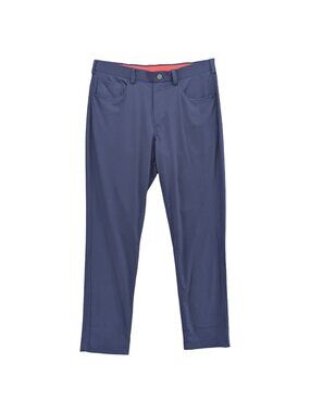 Redvanly Kent Pull On Golf Pants Mens Navy Blue Nylon Stretch Straight Leg Sz M